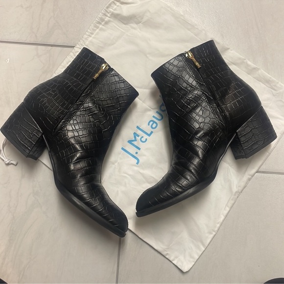 J. McLaughlin croc embossed Gwenyth boots size 7.5 - Picture 9 of 10